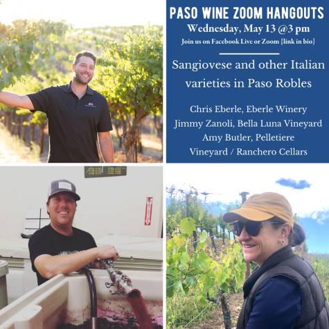 Zoom Paso Wine Hangout - Sangiovese and other Italian varieties in Paso Robles Photo